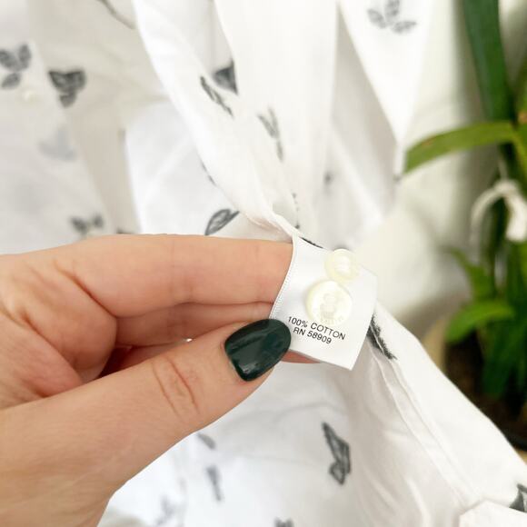 NWT Murano Slim Fit Button Down Shirt White Printed Cotton Long Sleeve Size L - Picture 7 of 8